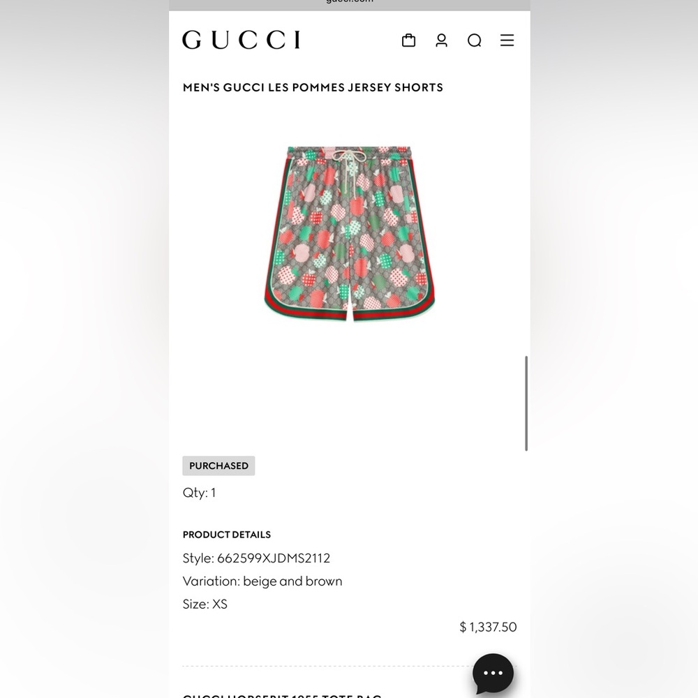 Gucci 2021 Les Pommes Shorts - Size XS - Picture 5 of 5